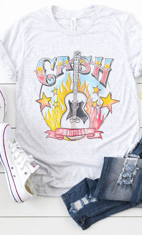 Retro Cash Nashville Guitar Graphic Tee PLUS