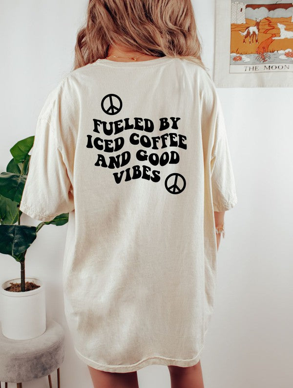 Fueled By Coffee and Good Vibes Graphic Tee Plus Size