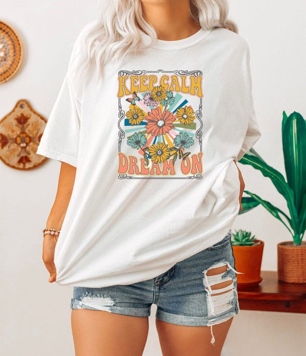 Keep Calm Dream On Retro Graphic Tee