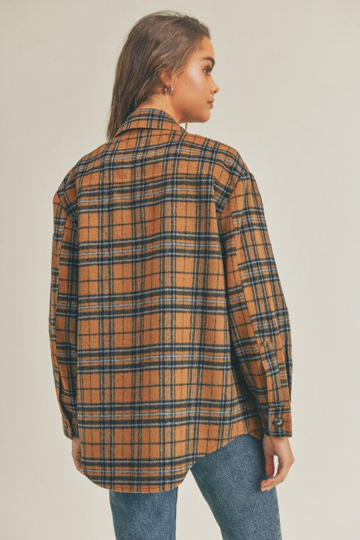 Lush Clothing Plaid Flannel Shacket