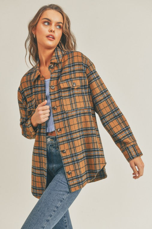 Lush Clothing Plaid Flannel Shacket