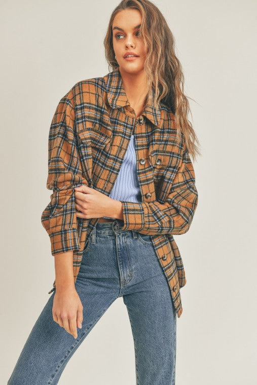 Lush Clothing Plaid Flannel Shacket