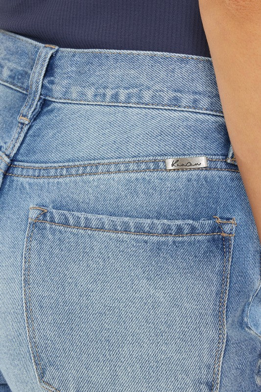 Kan Can High Rise Distressed Mom Jeans