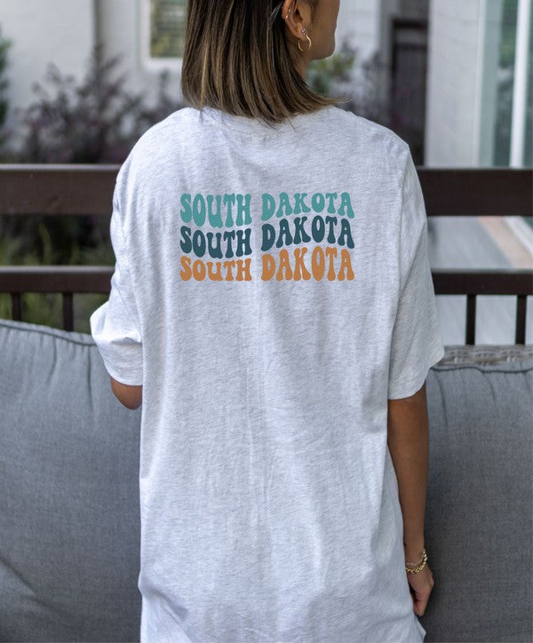 South Dakota Colorful Groovy  Softstyle Tee Plus Size