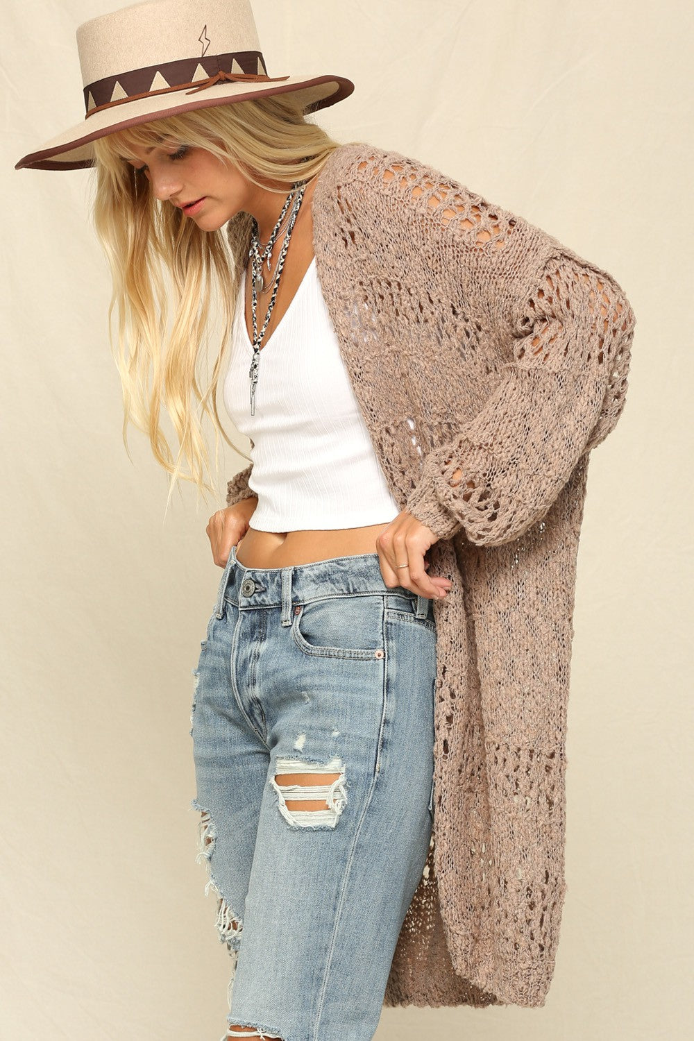 SOFT OPEN KNIT OVERSIZED LONG CARDIGAN - Boho Soho