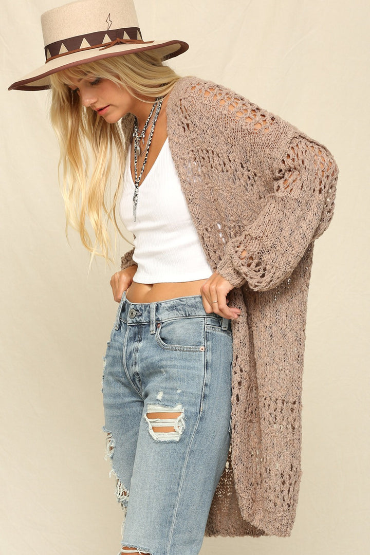 SOFT OPEN KNIT OVERSIZED LONG CARDIGAN - Boho Soho
