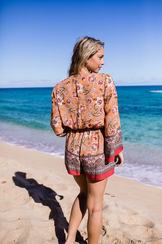 Timing Boho Brunch Floral Print Romper