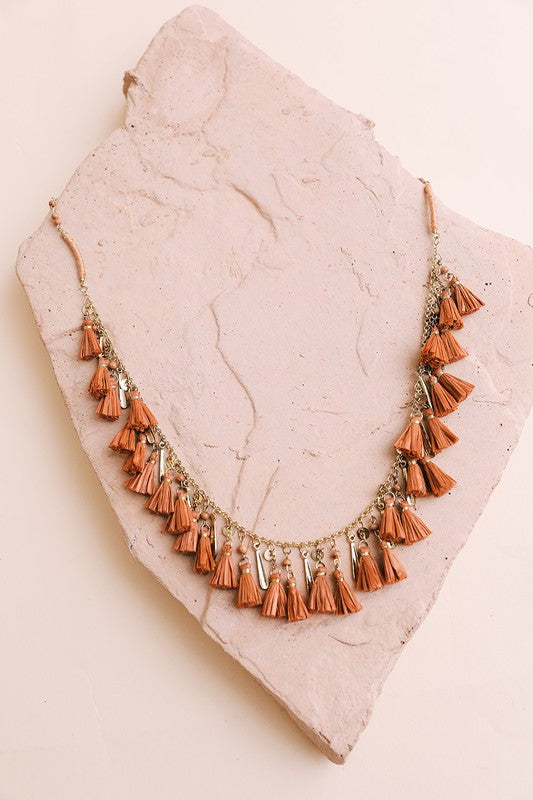 Solid Tassel Chain Necklace