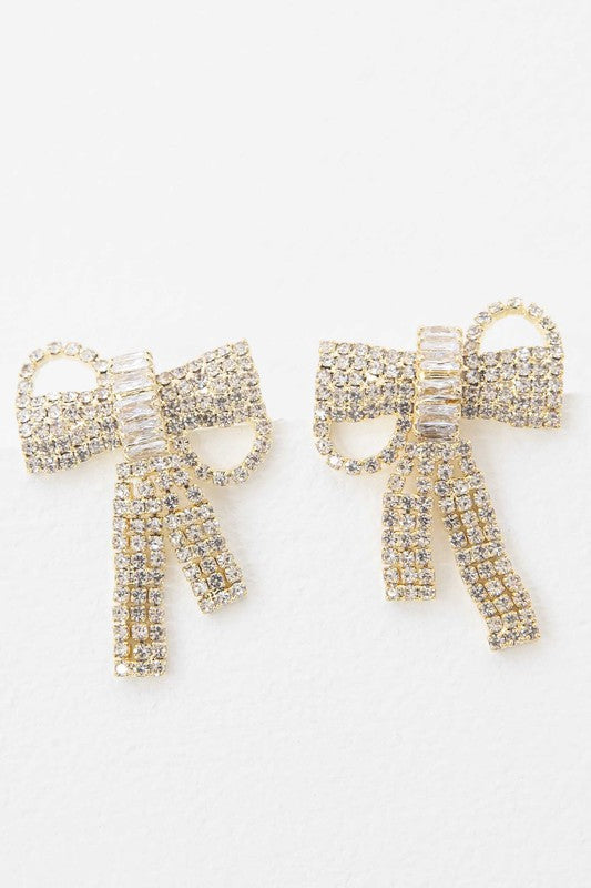 Crystal Bow Earrings - Boho Soho