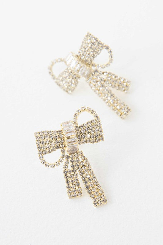 Crystal Bow Earrings - Boho Soho