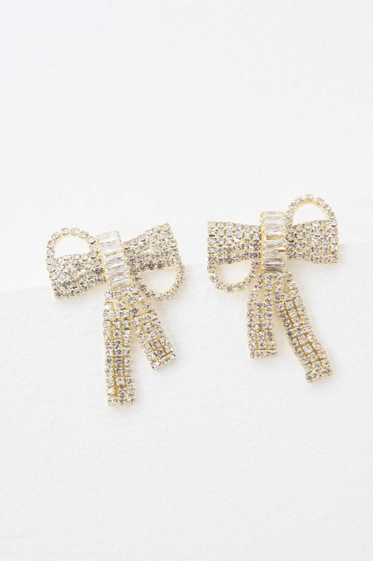 Crystal Bow Earrings - Boho Soho