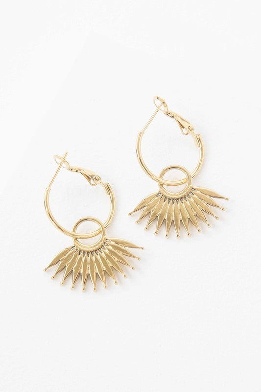 Palm Drop Hoop Earrings - Boho Soho