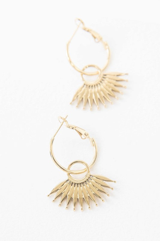 Palm Drop Hoop Earrings - Boho Soho