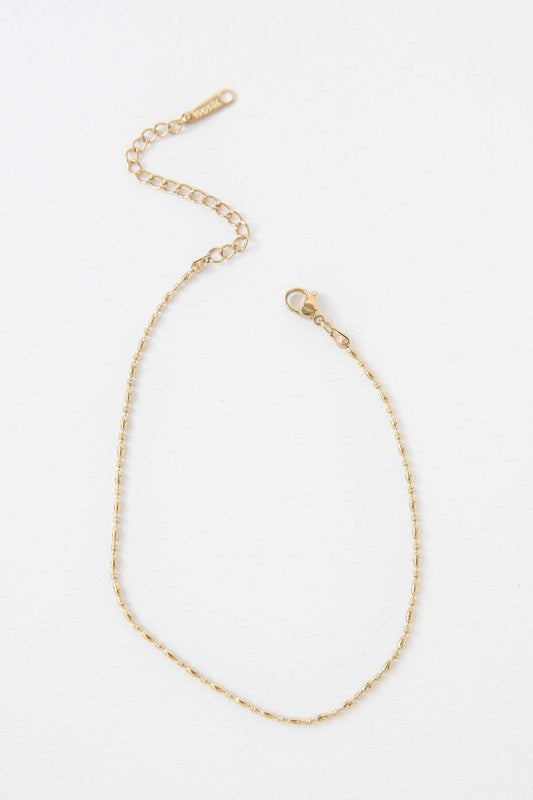 Mini Gold Bead Anklet - Boho Soho