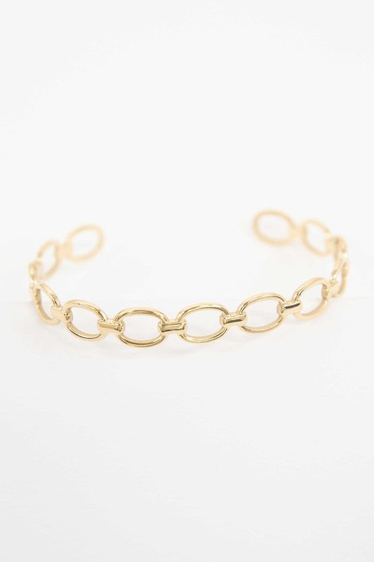 Oval Link Cuff Bracelet - Boho Soho