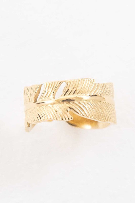 Feather Adjustable Ring - Boho Soho