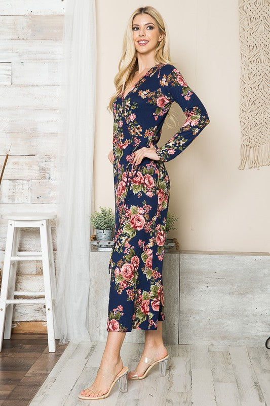 Floral Maxi Wrap Dress | Boho Soho Floral Maxi Wrap Dress | Boho Soho
