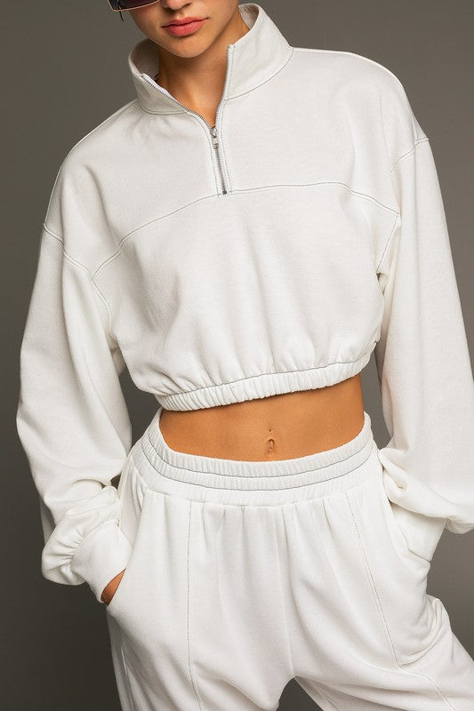 Long Sleeve Elastic Waist Top