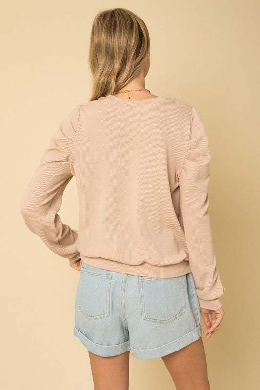 Gilli Long Sleeve Top W/Puff Sleeves