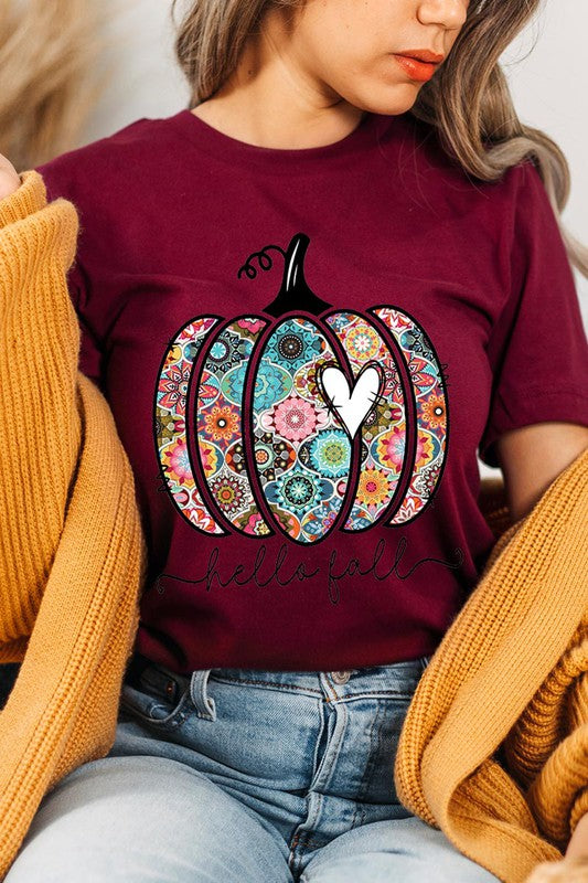 Boho Hello Fall Pumpkin Tee