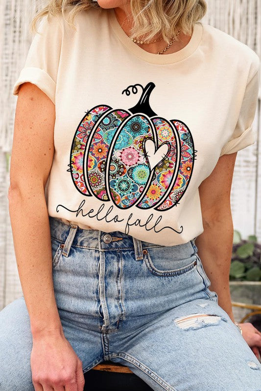 Boho Hello Fall Pumpkin Tee