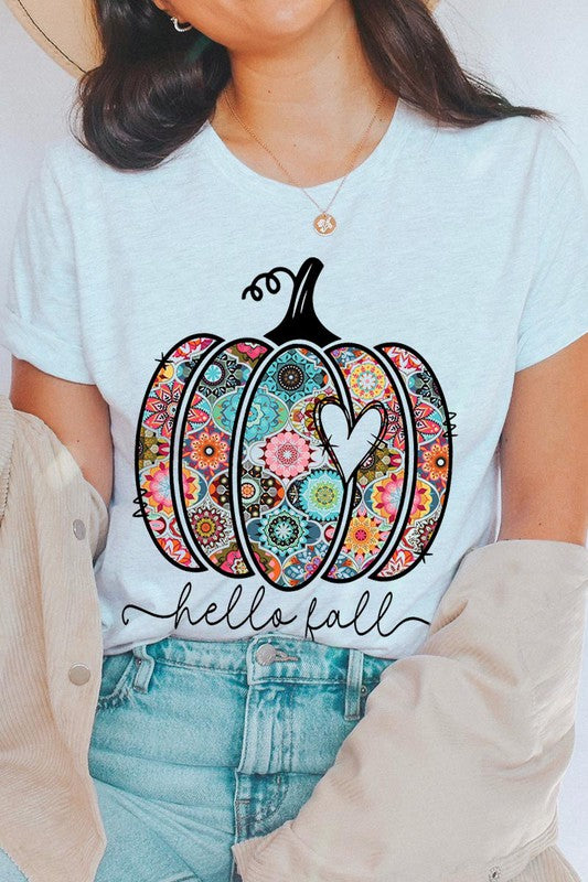 Boho Hello Fall Pumpkin Tee