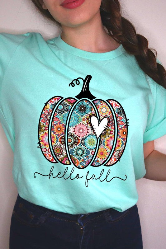 Boho Hello Fall Pumpkin Tee