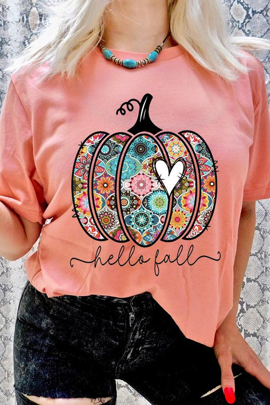 Boho Hello Fall Pumpkin Tee