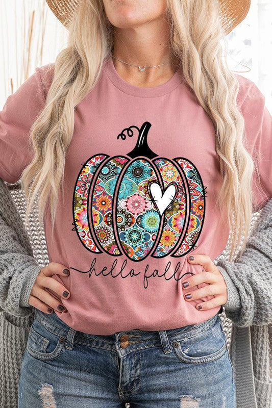 Boho Hello Fall Pumpkin Tee