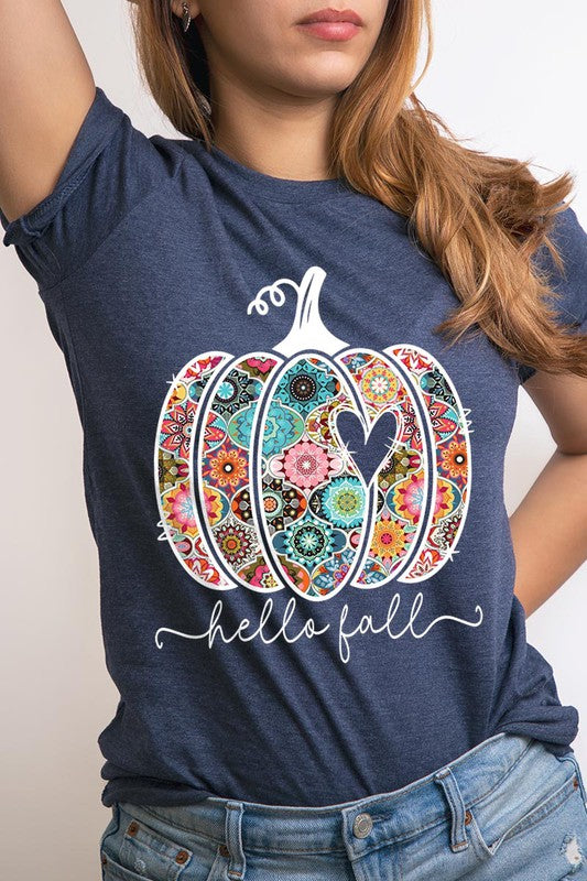 Boho Hello Fall Pumpkin Tee