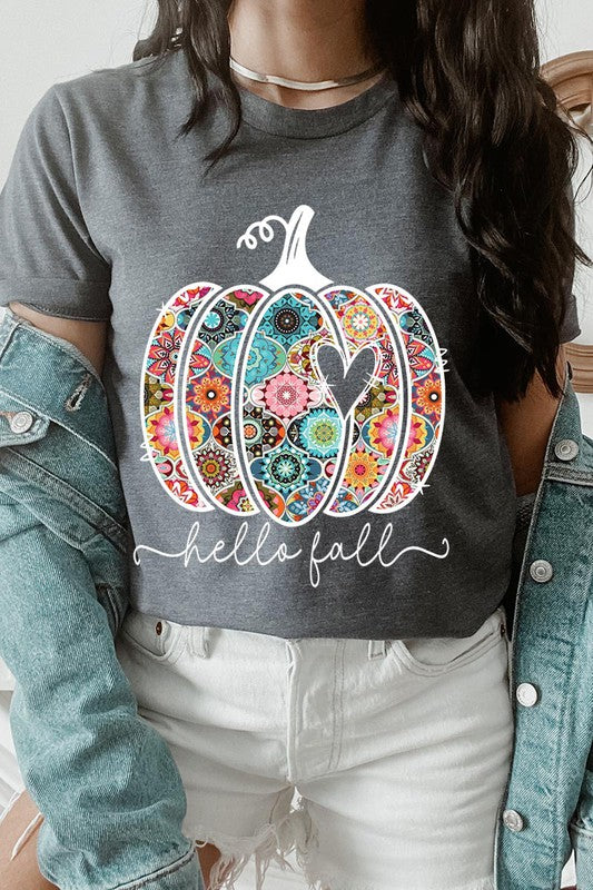 Boho Hello Fall Pumpkin Tee