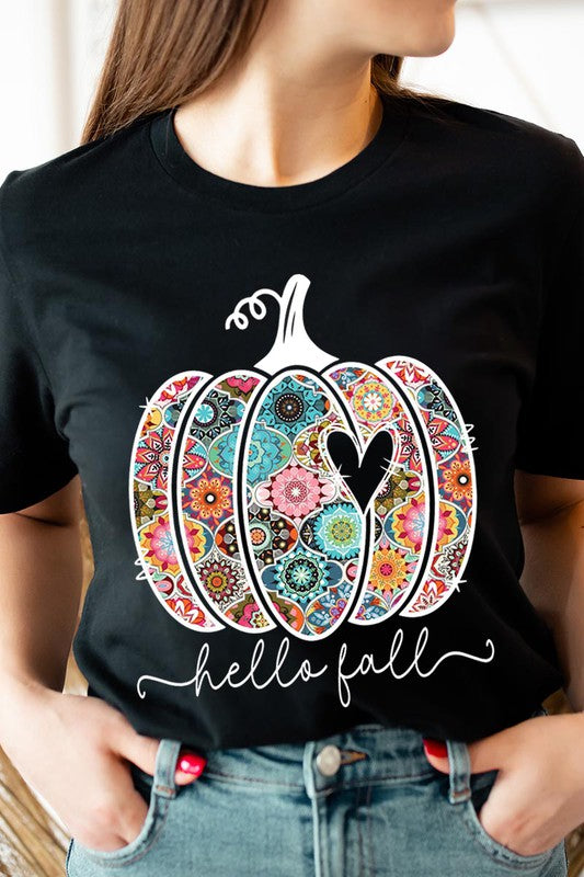 Boho Hello Fall Pumpkin Tee