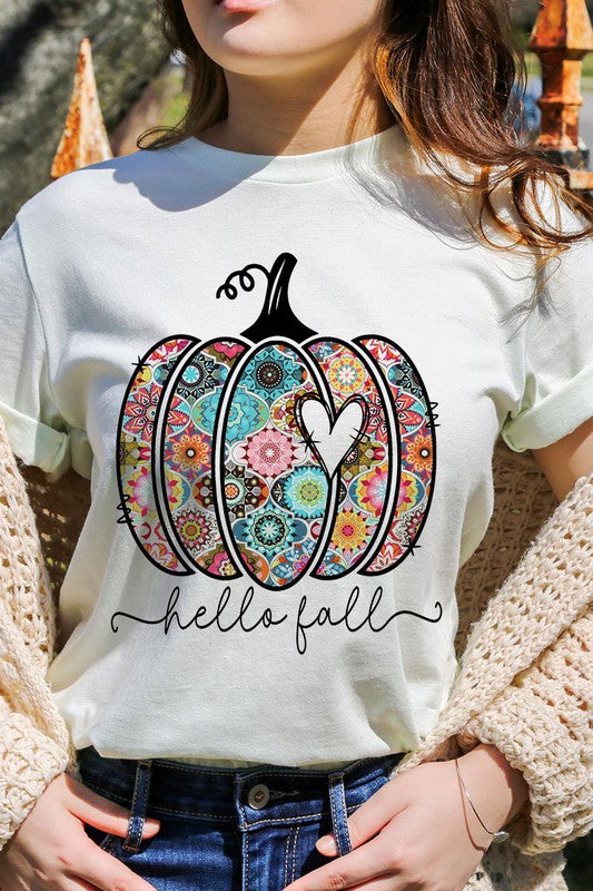 Boho Hello Fall Pumpkin Tee