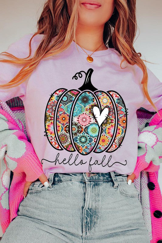 Boho Hello Fall Pumpkin Tee