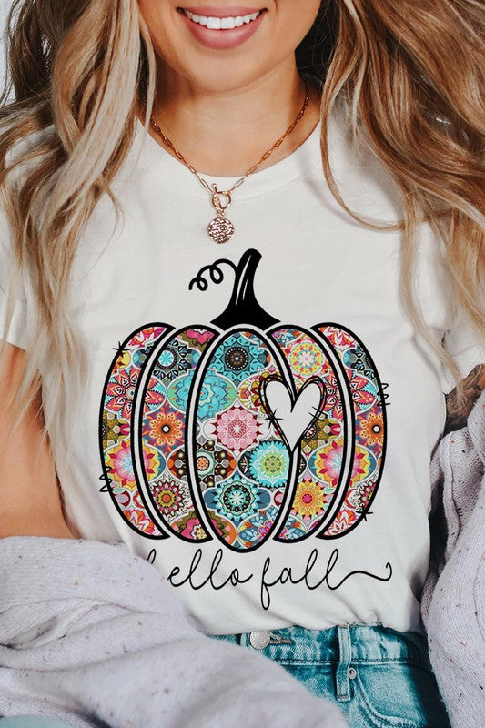 Boho Hello Fall Pumpkin Tee