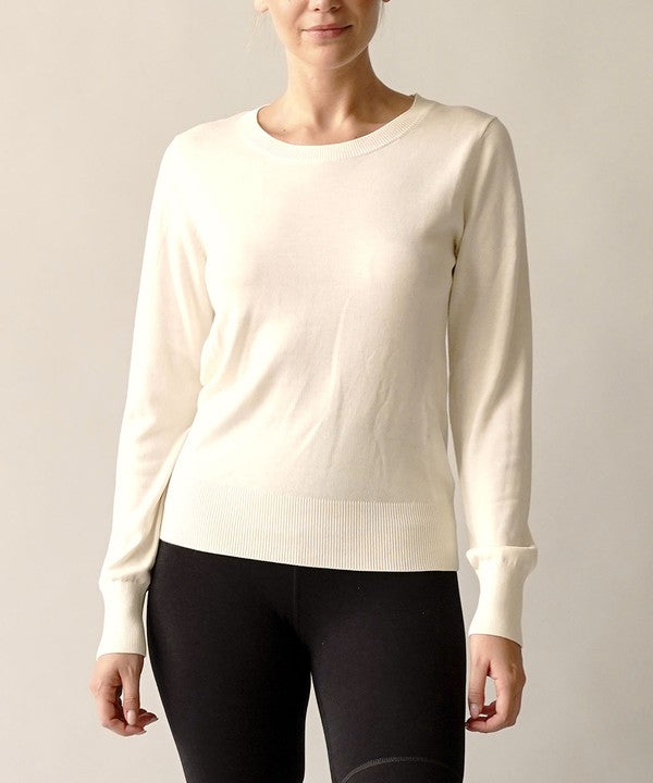 FABINA BAMBOO LIGHTWEIGHT CREW NECK SWEATER