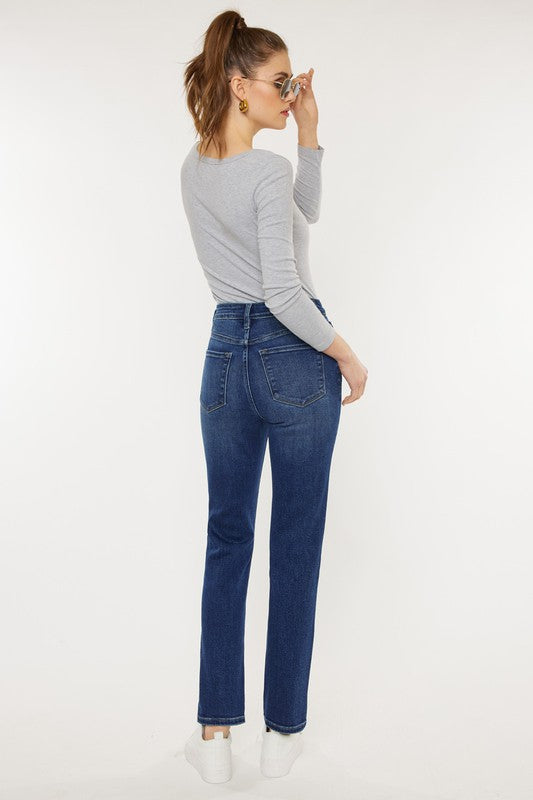 Kan Can High Rise Slim Straight Jeans