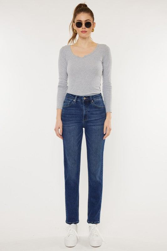 Kan Can High Rise Slim Straight Jeans