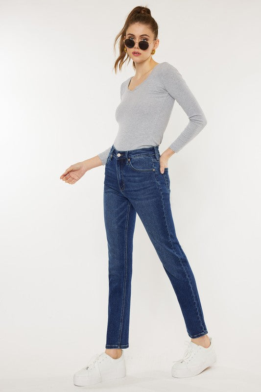 Kan Can High Rise Slim Straight Jeans