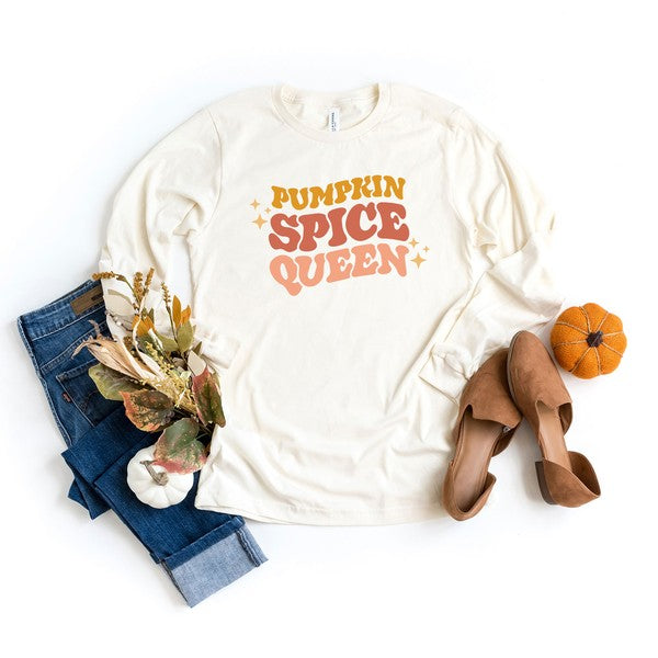 Pumpkin Spice Queen Long Sleeve Graphic Tee