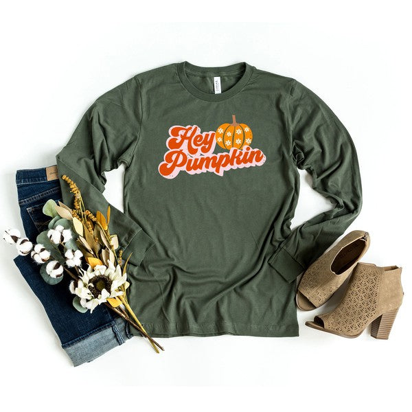 Hey Pumpkin Pumpkin Long Sleeve Graphic Tee