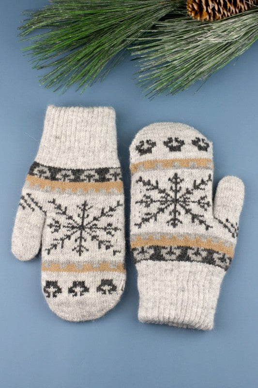 Nordic Snowflake  Mittens