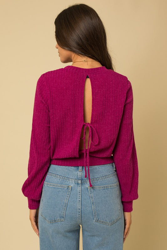 Gilli L/S Back Open Tie Top