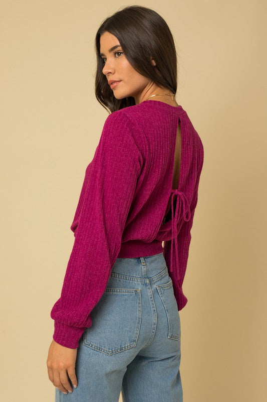 Gilli L/S Back Open Tie Top