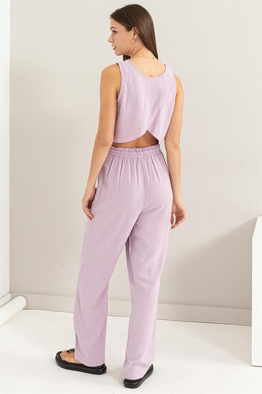 HYFVE Linen Blended Top and Pants Set