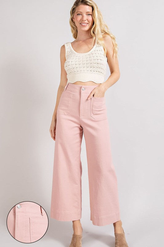 EESOME Soft Washed Wide Leg Pants