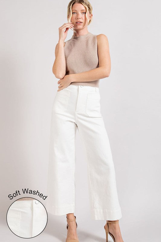 EESOME Soft Washed Wide Leg Pants
