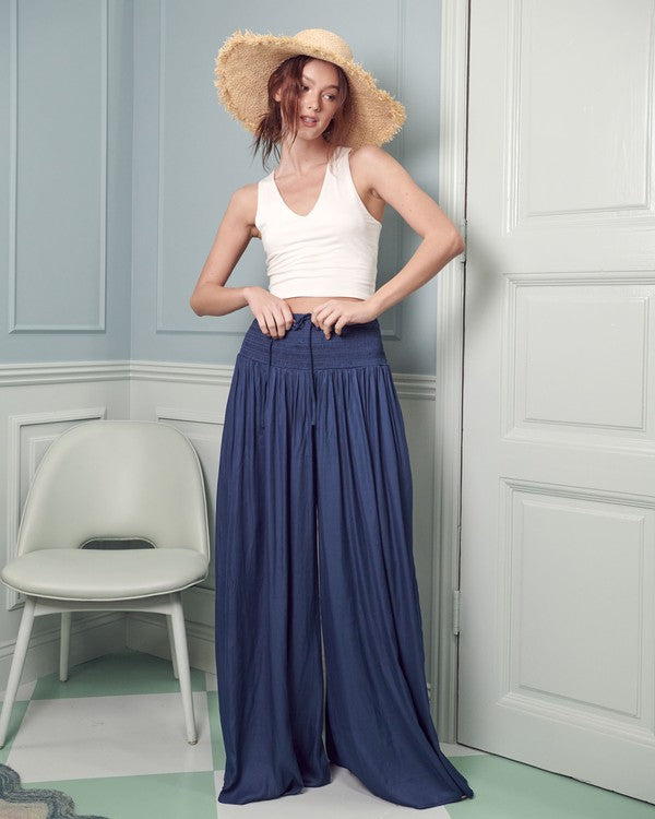 Jade by Jane Boho Ruched waist wide leg pants