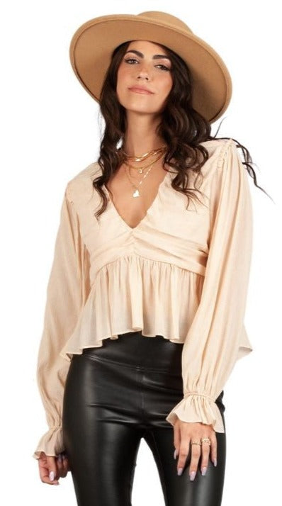 Lucca Couture JANELLE RUFFLE BOHO BLOUSE