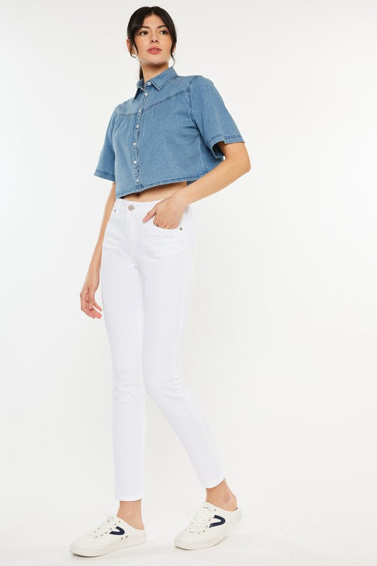 Kan Can High Rise Ankle Skinny Jeans